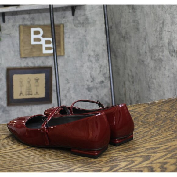 NWT Franco Sarto Womens Tinsley Mary Jane Flats I7331S4601 Gothic Red Patent 8M - Picture 9 of 14